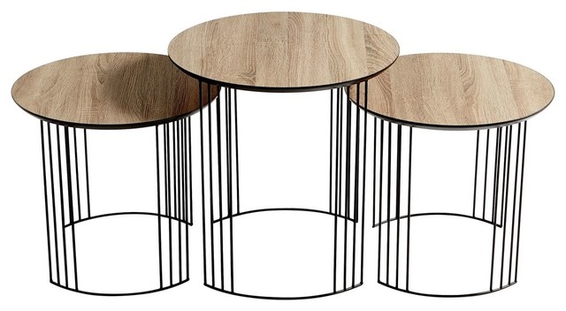 3-Piece Electric Moon Nesting Table Set