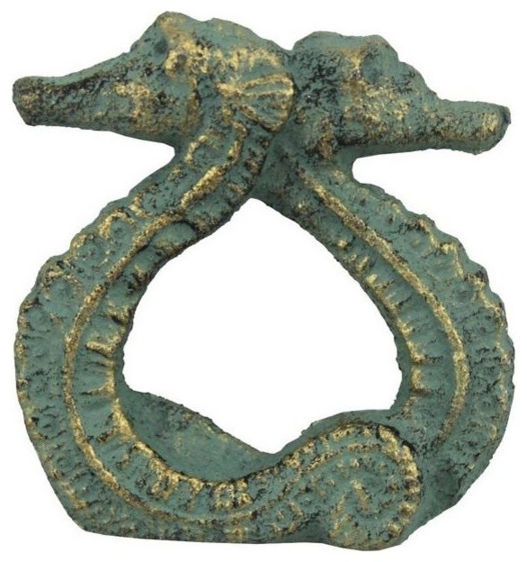 Cast Iron Seahorse Napkin Ring, Antique Bronze, Set of 2, 3"