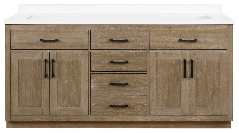 OVE Decors Bailey 72" Double Sink Bathroom Vanity With Power Bar