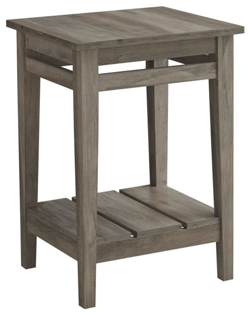 Walker Edison Parker 18" Trim Side Table, Gray Wash Transitional