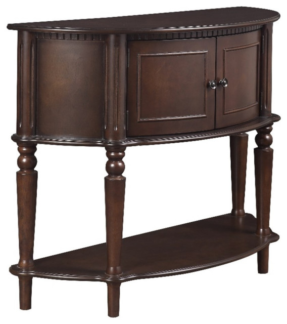 Coaster Traditional Wood Console Table with Curved Front in Brown ...