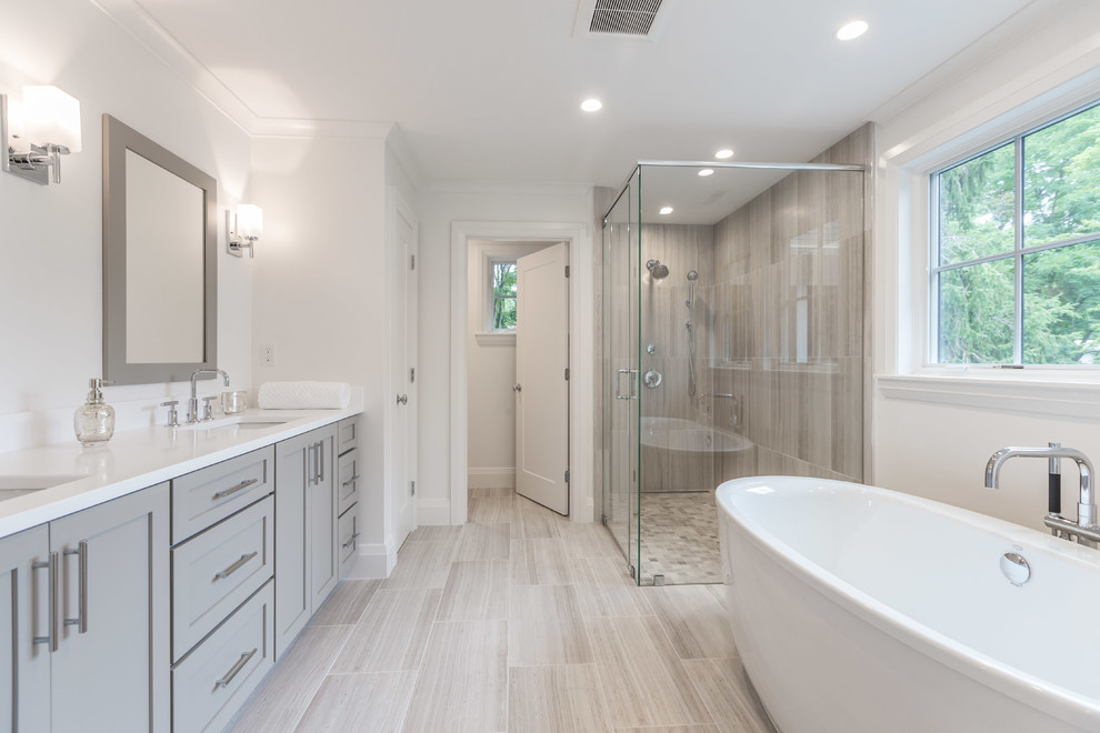 This is an example of a transitional bathroom in Boston.