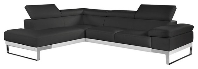 Nicoletti Domus Sectional Sofa Black Left Hand Facing Chaise Nicoletti Domus Sectional Sofa Black Left Hand Facing Chaise