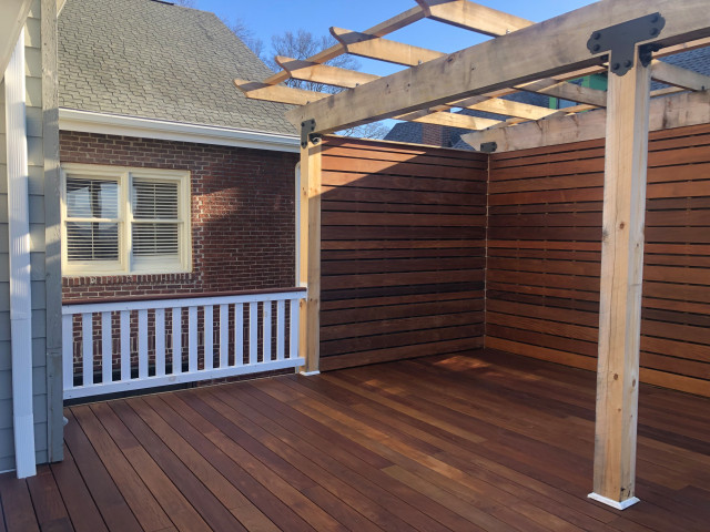 Ipe deck with pergola contemporary-terrace