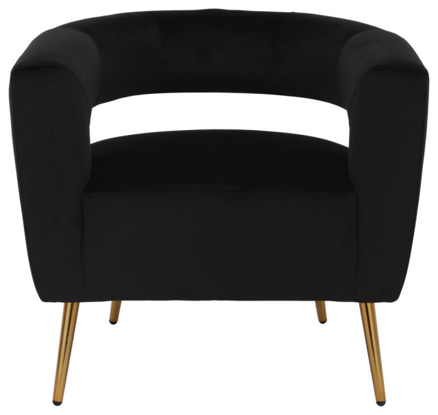 Taylor Accent Chair, Living Room and Home Office, Black and Gold