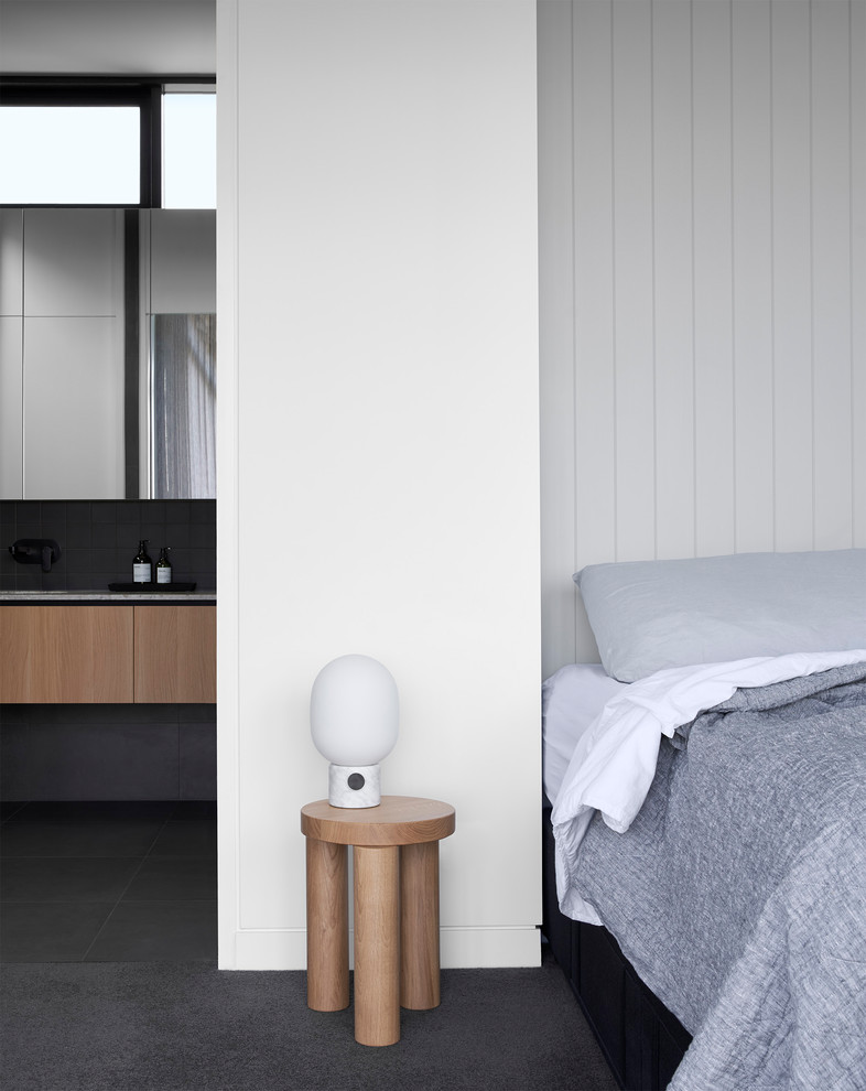 Design ideas for a contemporary bedroom in Geelong.
