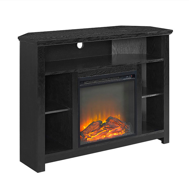 We Furniture 44 Wood Corner Highboy Fireplace Tv Stand We Furniture 44 Wood Corner Highboy Fireplace Tv Stand Transitional Entertainment Centers And Stands By Here2