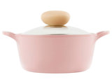 Neoflam Retro 2qt Ceramic Nonstick Low Stockpot W Glass Lid Pink