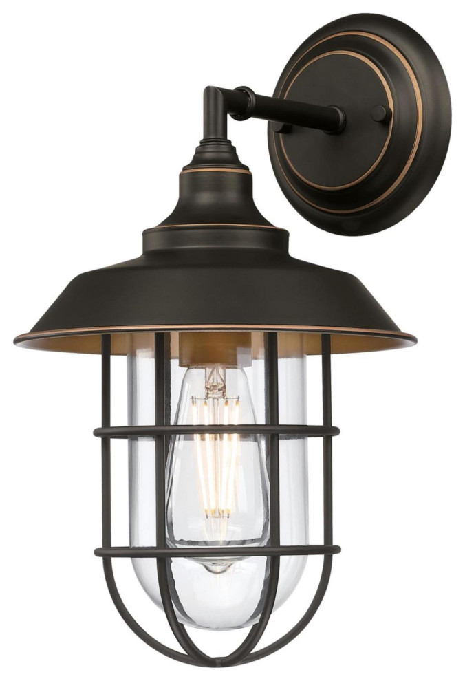 Westinghouse 6121600 Iron Hill 15" Tall Outdoor Wall Sconce - Black Bronze W/
