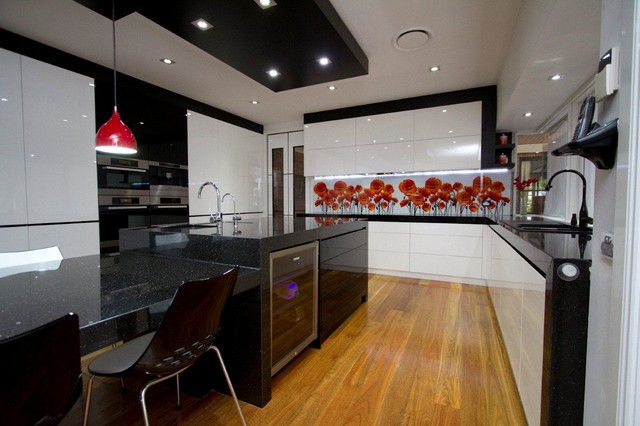 Printed Glass Splashback modern-kueche
