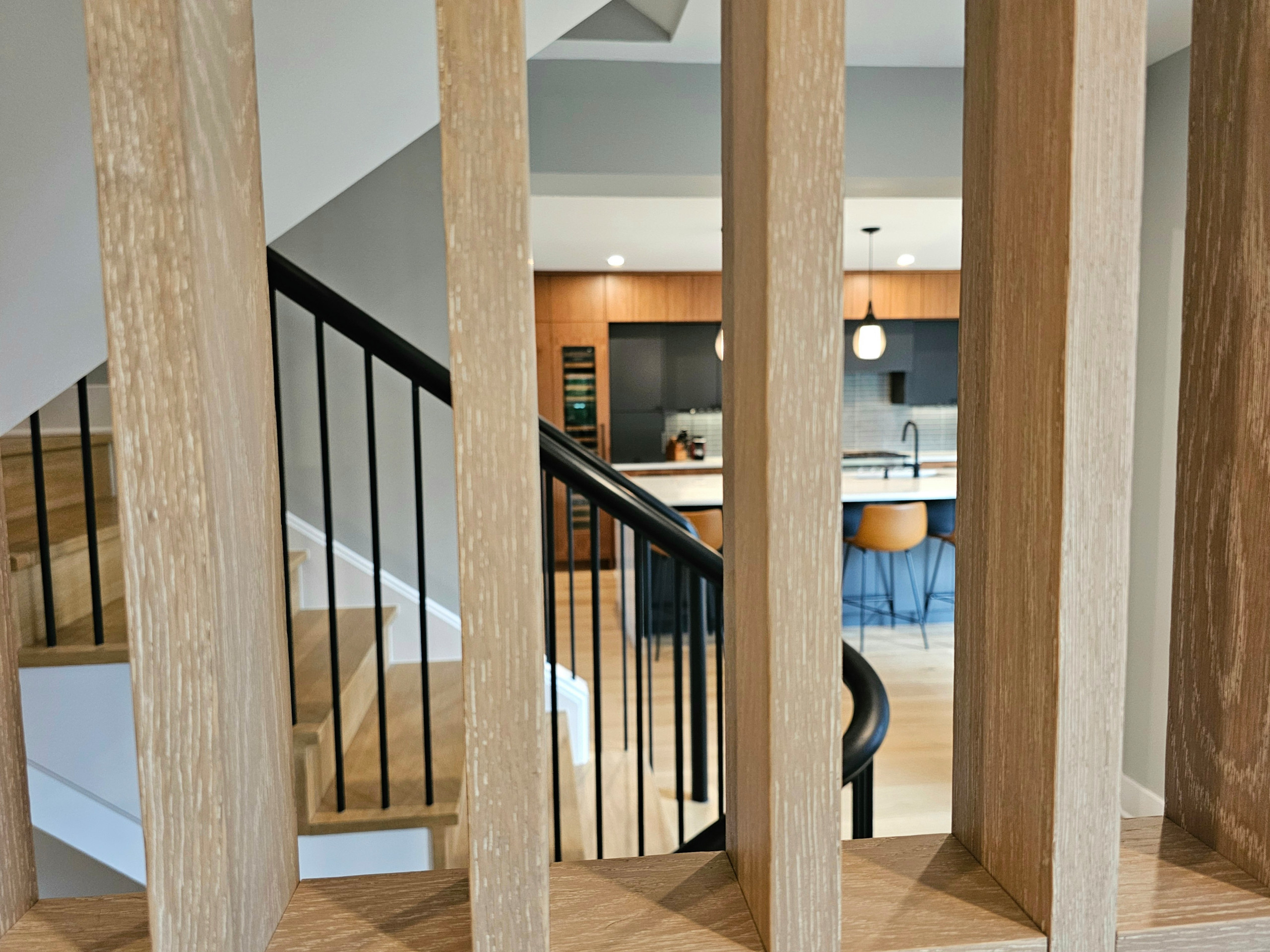 115_Stunning Continuous Rail System on 3 Story Floating Stairs; Arlington, VA 22