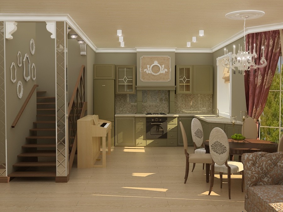 Кухня-столовая-гостиная, 3 в 1.