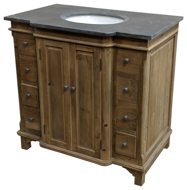 38 Reclaimed Pine Single Bath Vanity Traditional Bathroom 38 Reclaimed Pine Single Bath Vanity