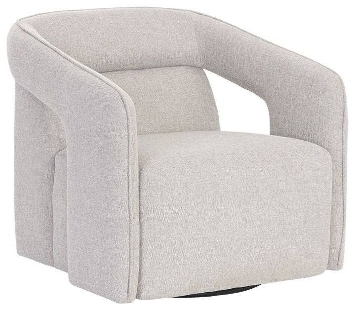 Kendrick Swivel Lounge Chair, Belfast Heather Gray Transitional