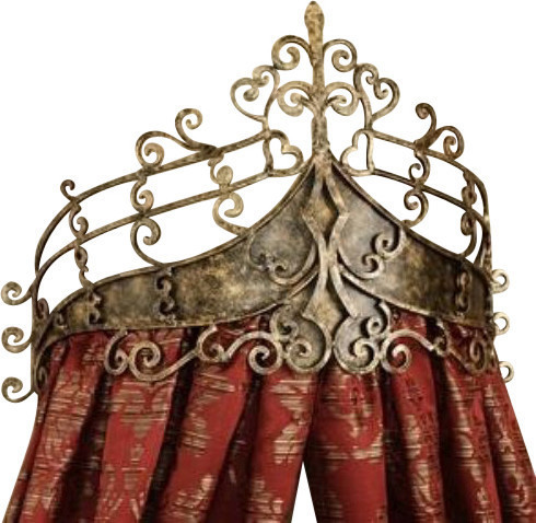 Victorian Scroll Wrought Iron Bed Crown, Victorian Metal Headboard