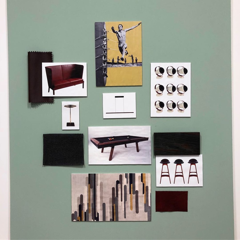 Мудборд к бильярдной комнате.