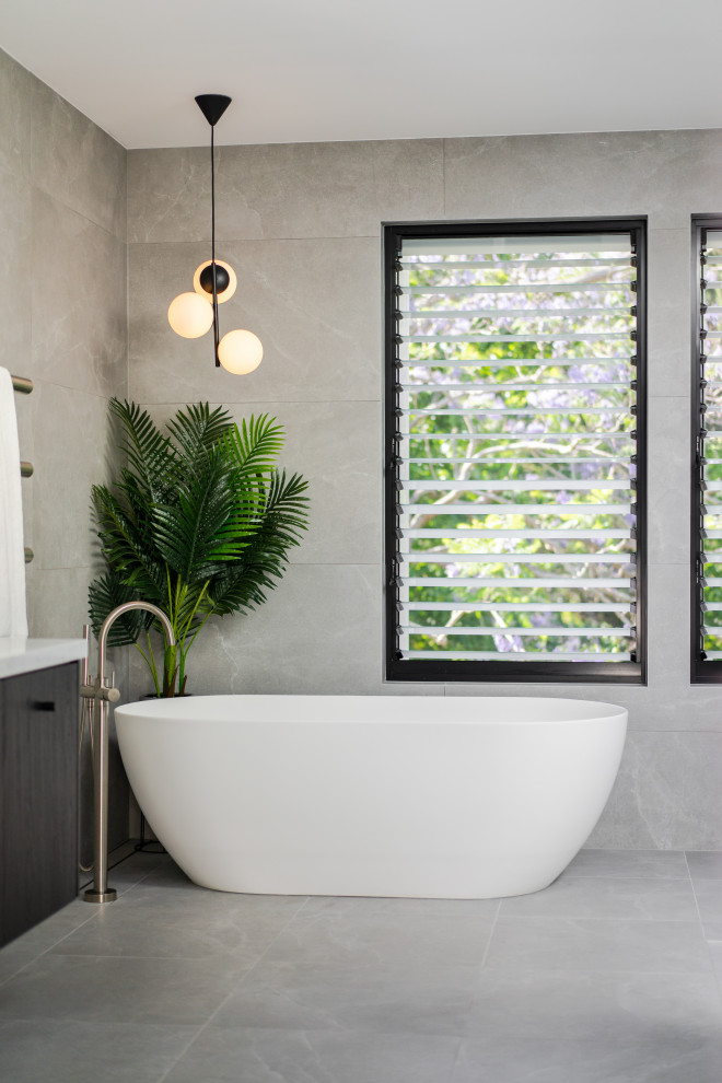 Free standing bathtub in bathroom in Major Renovation of Heritage Home