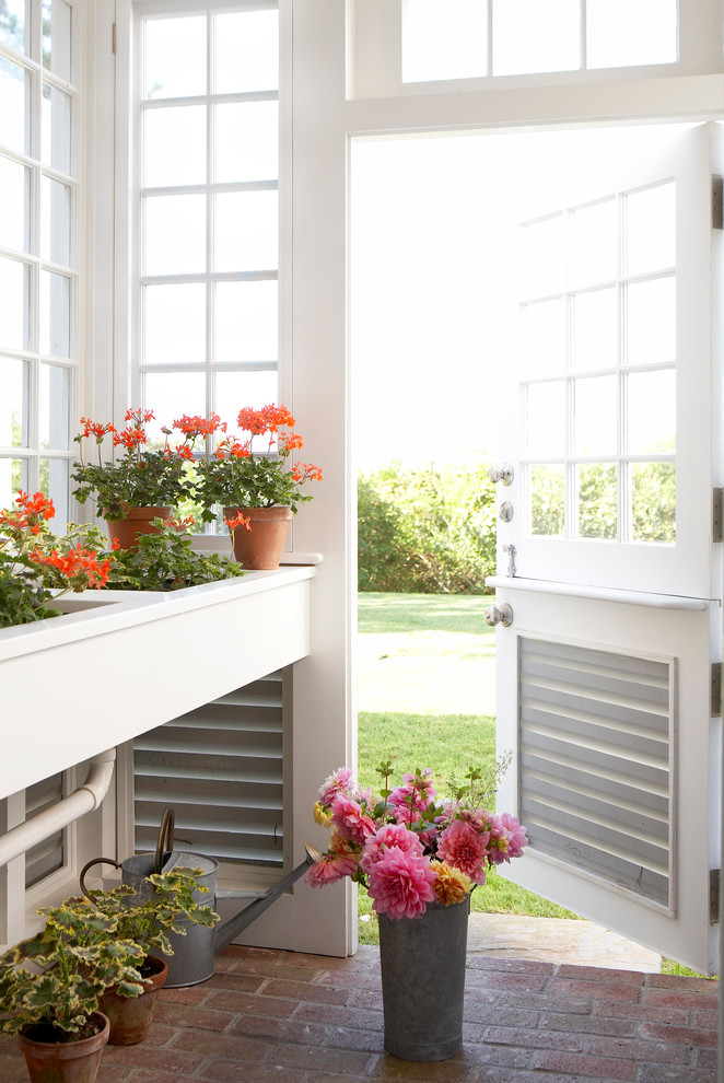 Example of a beach style garden shed design in Boston