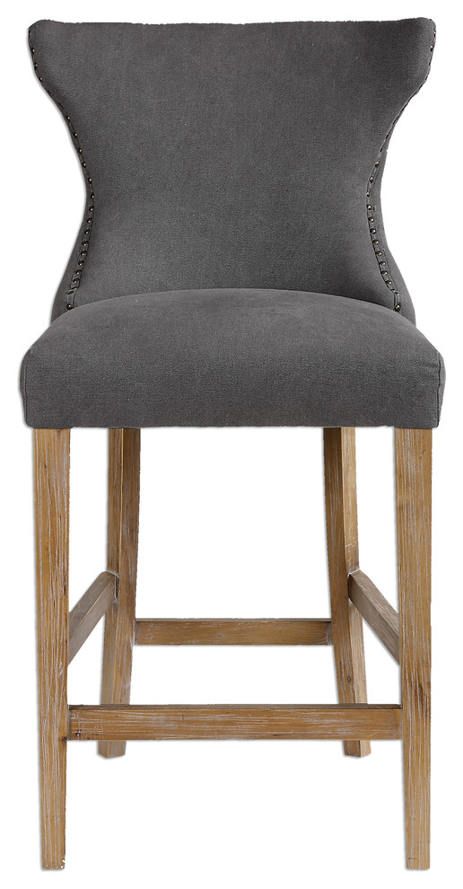 Uttermost Gamlin Gray Counter Stool Transitional Bar Stools And Counter Stools by