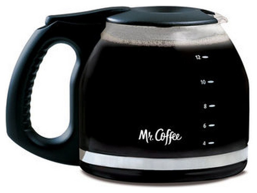 Mr. Coffee® PLD12NP Replacement Glass Carafe/Decanter, Black, 12Cup