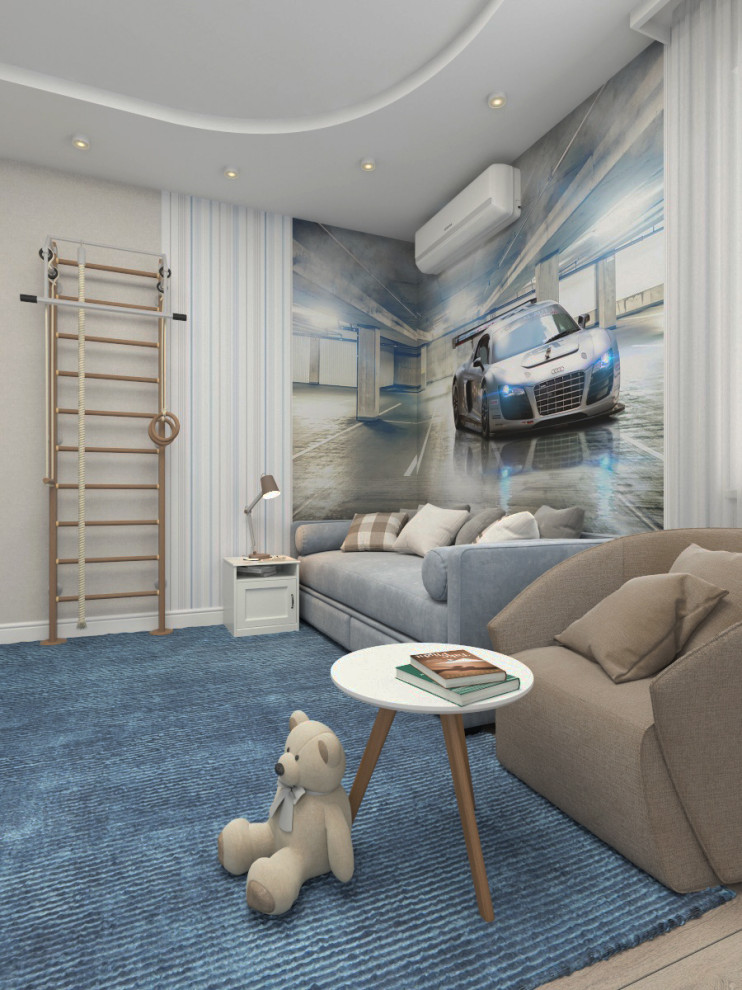 Детская комната для мальчика с применением фотообоев