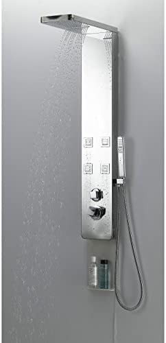 BOANN BNSPS301-BN Stainless Steel Rainfall/Waterfall Shower Panel System
