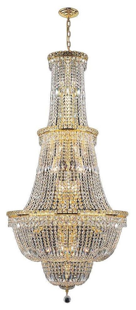 Empire 34-Light Gold Finish with Clear-Crystals Chandelier