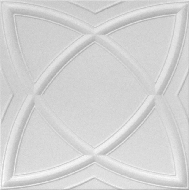 20"x20" Styrofoam Glue Up Ceiling Tiles, R13W Plain White Traditional Ceiling Tile by Euro