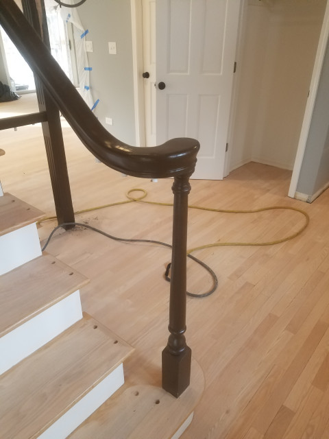 Wayne, IL Refinishing and New Stair Railing Install modern-treppen