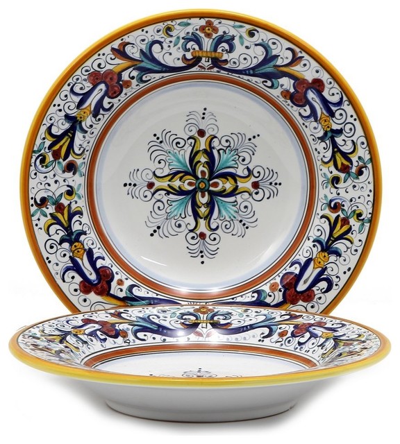Ricco Deruta Deluxe Rim Pasta Soup Bowl, 10.5