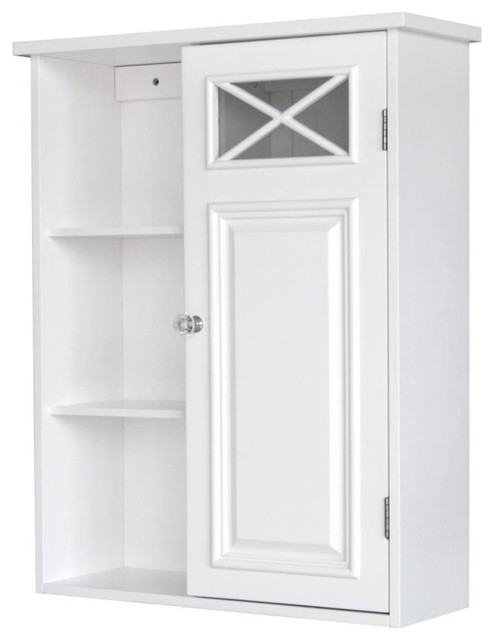 Elegant Home Fashions Dawson 1 Door Wall Cabinet White