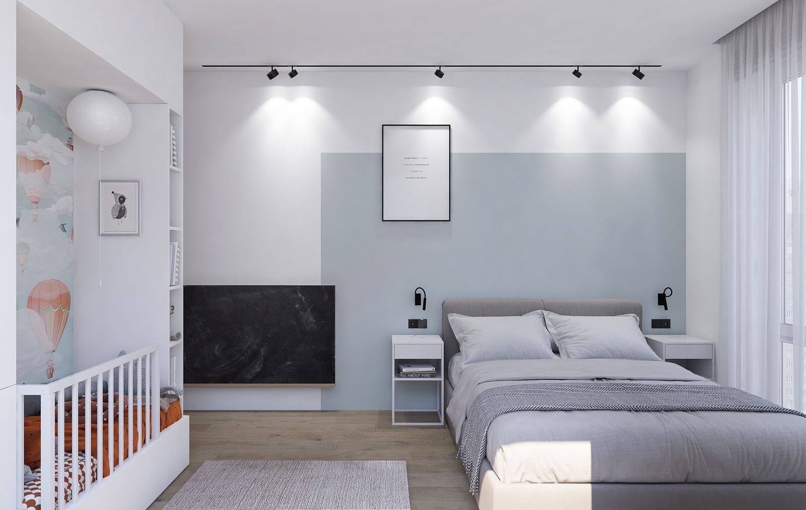 Квартира 50м2 в современном стиле для молодой семьи в ЖК "Ленинград"