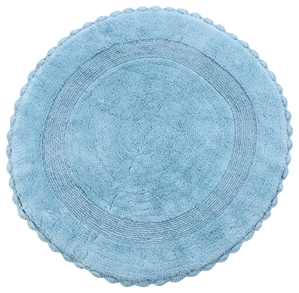 Orange Cotton Reversible Details about   36 Inch Round Hand Knitted Crochet Lace bath Rug 