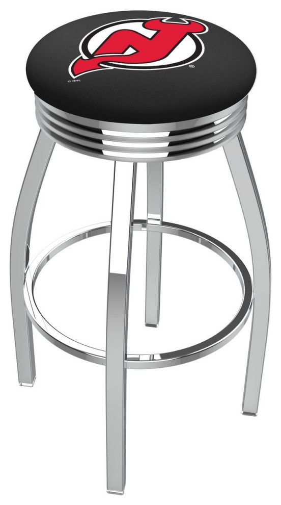Holland L8C3C New Jersey Devils 25" Swivel Counter Stool Chrome
