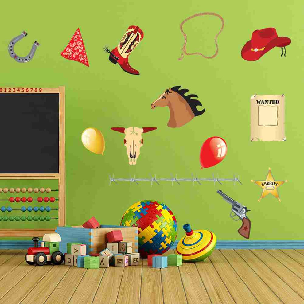 Cowboy Western Set Ii Wall Decal Sticker Southwestern Wall Decals