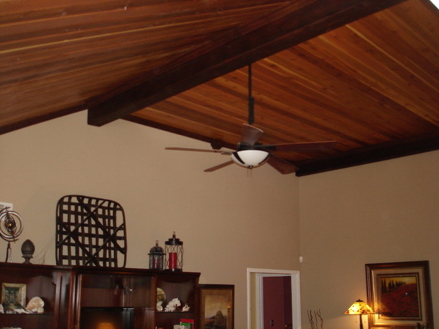 cedar board living room ceiling