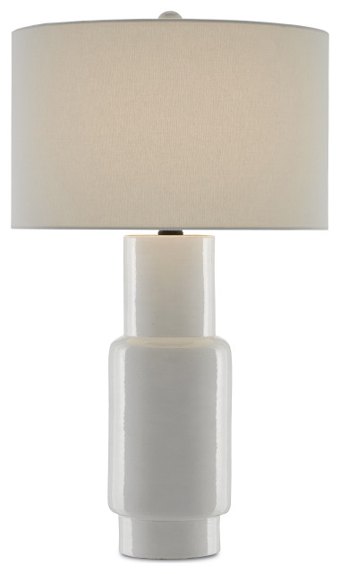 6000-0300 Janeen Table Lamp, White and Satin Black
