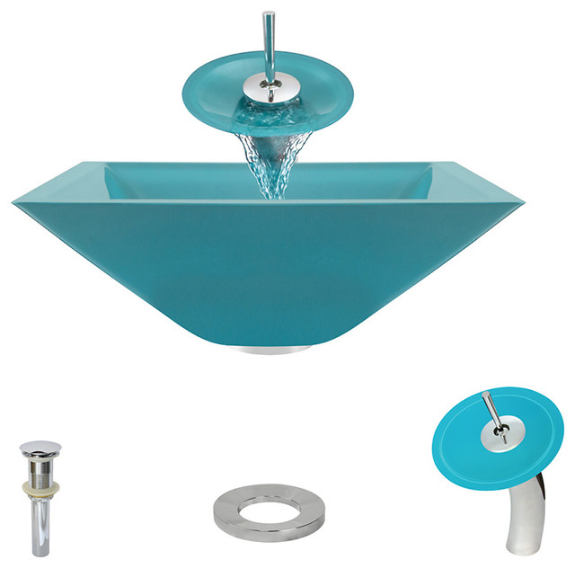 Polaris P306 Turquoise C Bathroom Waterfall Faucet Ensemble Polaris P306 Turquoise C Bathroom Waterfall Faucet Ensemble