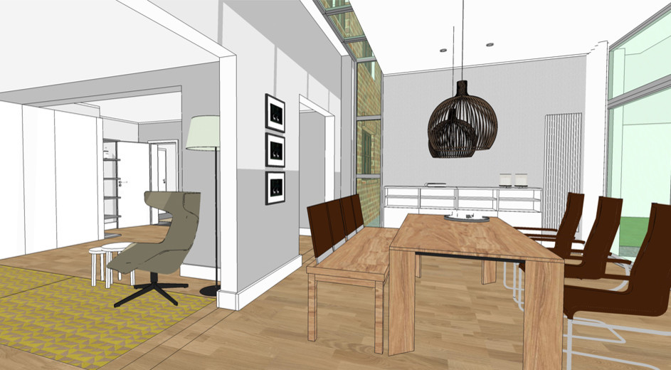 3D Entwurfsskizze Essbereich