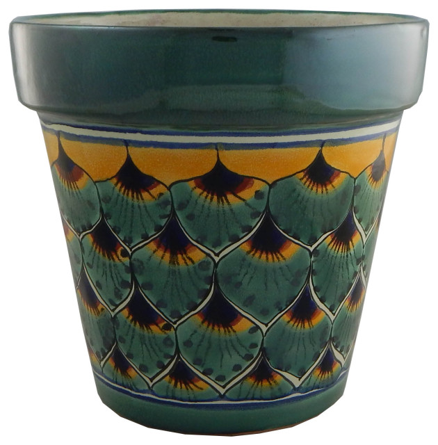 Mexican Ceramic Flower Pot Planter Folk Art Pottery Handmade Talavera 34