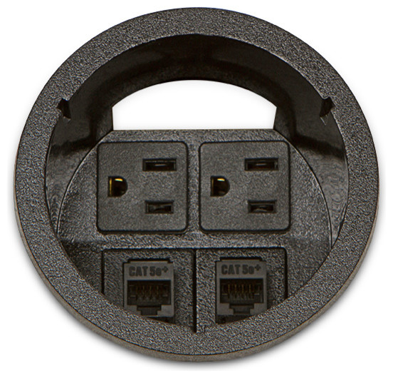 Power & Data Round Desktop Grommet Contemporary Switches And
