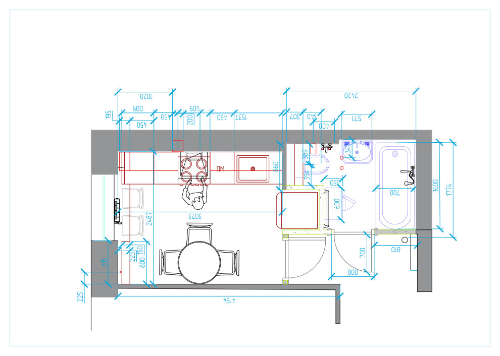 Санузел и кухня с Сталинке