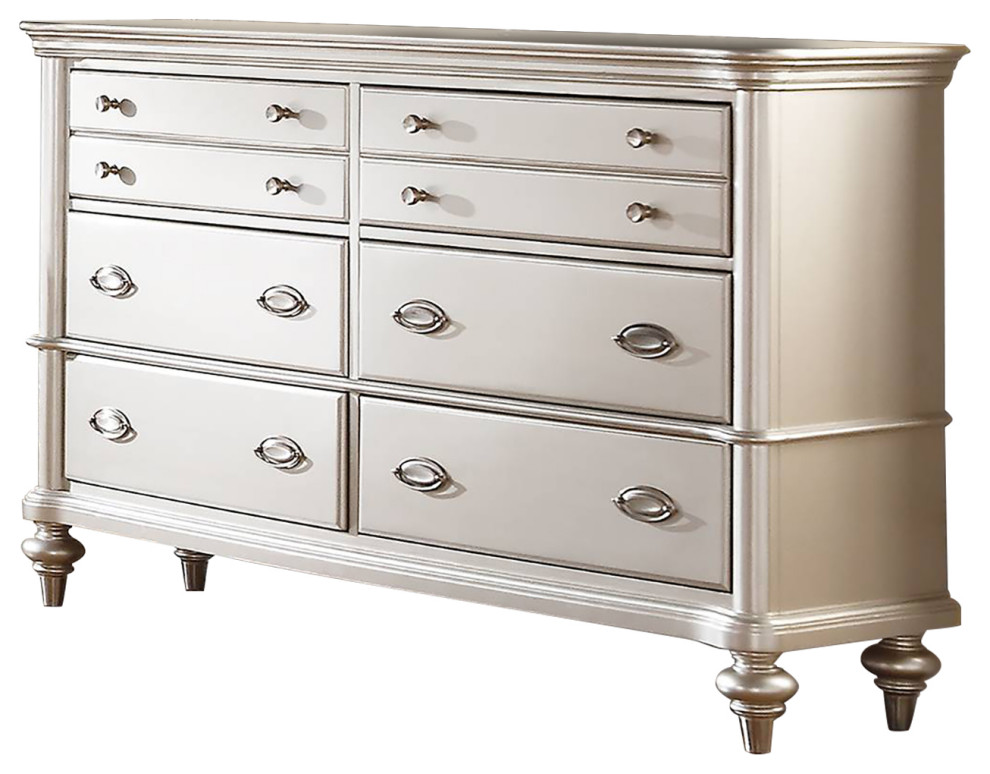 Antique Silver Dresser With 8 Drawer Traditional Dressers by