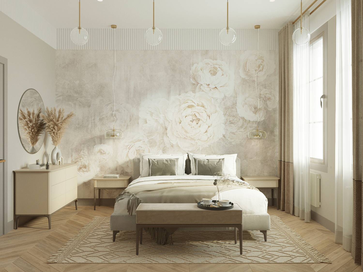 Спальня в загородном доме. Завидово. 250 м.кв.