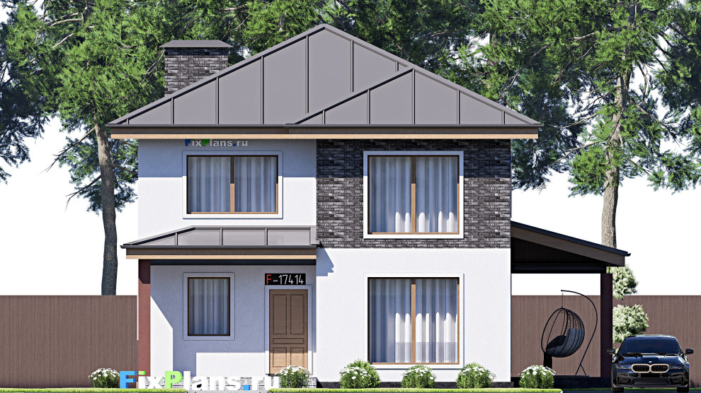 Проект двухэтажного дома 13х12 м S154м2 F-17414
