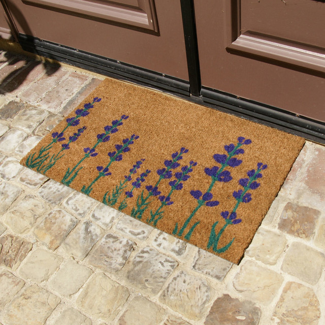Purple English Lavender Flower Doormat, 18x30" Farmhouse Doormats