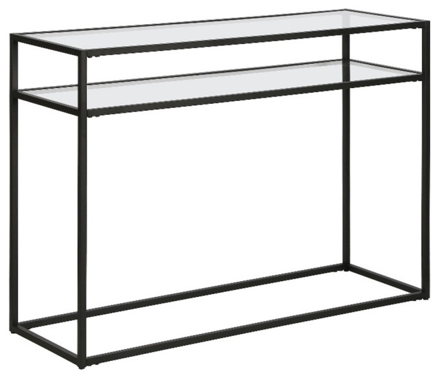 Henn&Hart 42" Black Console Table Transitional Console Tables by