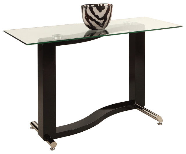 Chintaly Fenya Sofa Table, Clear Glass - Contemporary ...