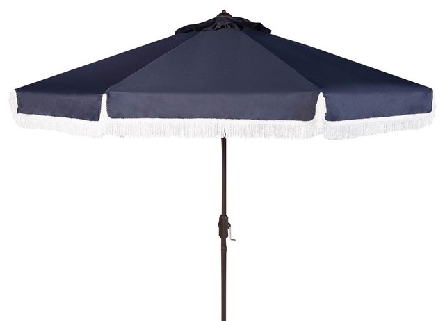 Milan Fringe Crank Umbrella 9 Traditional Outdoor Umbrellas By Safavieh