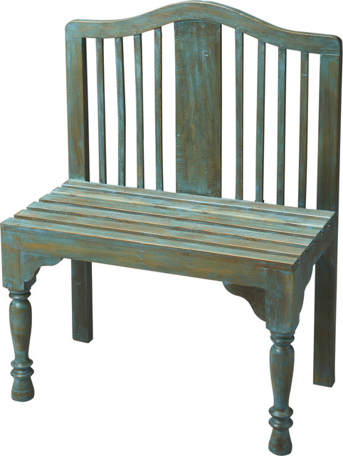Butler Roseland Blue Solid Wood Bench 2853070 - French Country - Accent ...